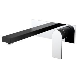 Millenium Kiato Wall Basin/Bath Mixer Black/Chrome